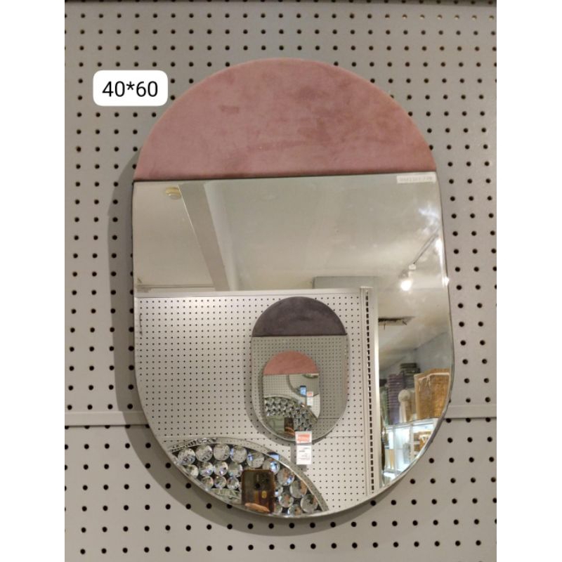 Jual Informa wall mirror velvet cermin dinding pink free packing kayu ...