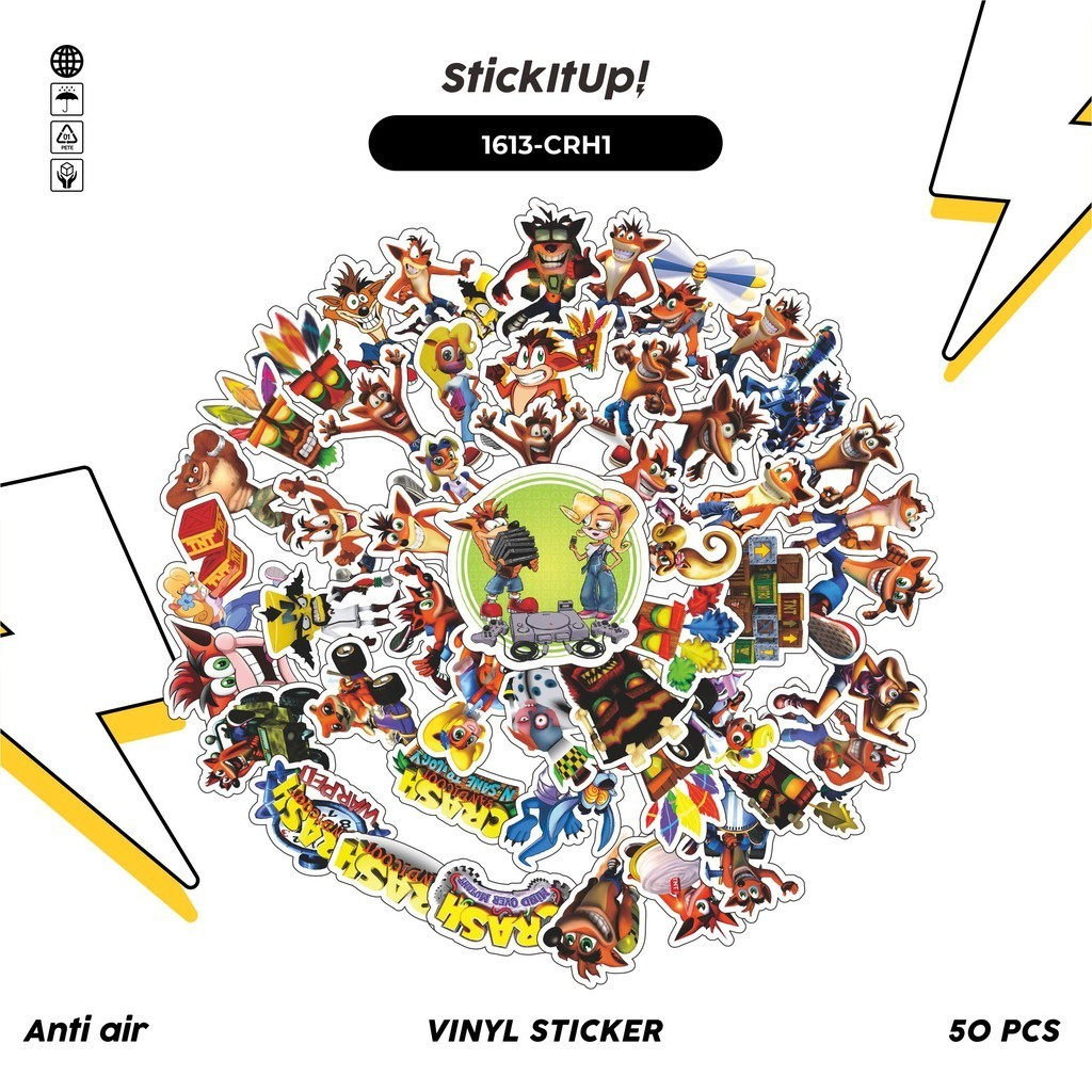 Jual COD 100 Pcs Stiker Pack GAME SERIES CRASH BANDICOOT CHARACTER 01 ...