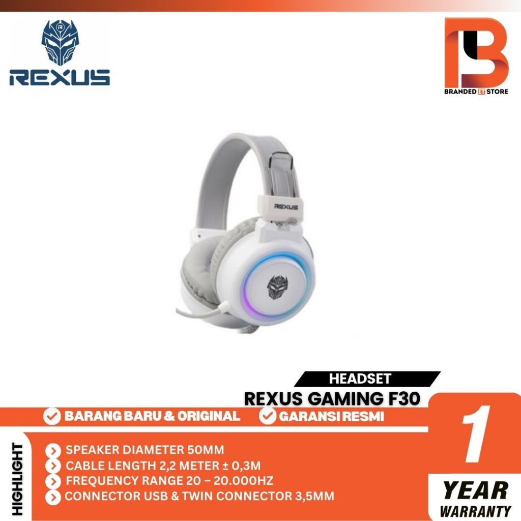 Jual Rexus Headset Gaming Vonix F-30 F30 - BL List Putih | Shopee Indonesia