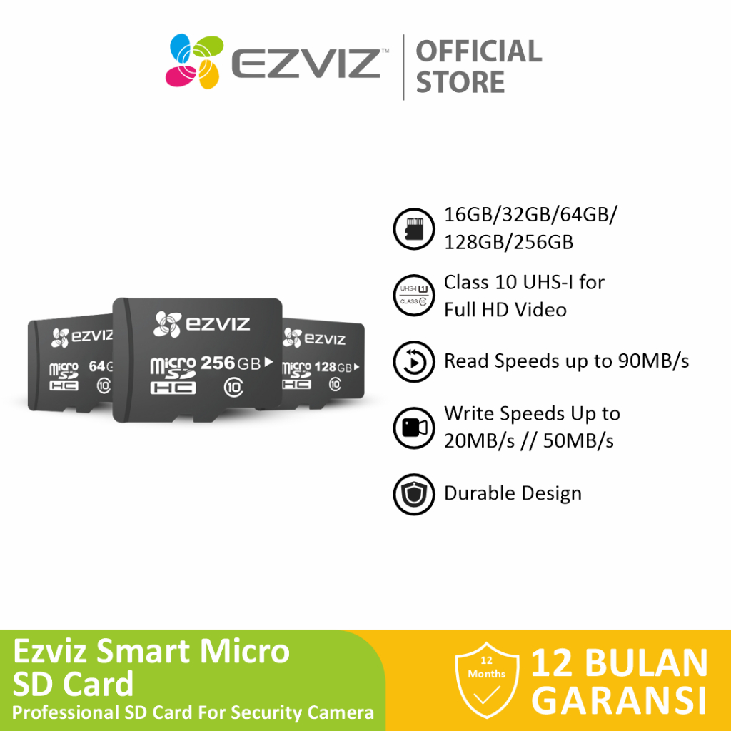 Jual Ezviz Smart Micro SD Card 32Gb/64Gb/128Gb UHS Class 10 | Shopee ...