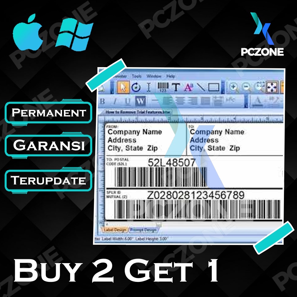 Jual win/mac BarTender Membuat Cetak Barcode Permanent Full Versi ...