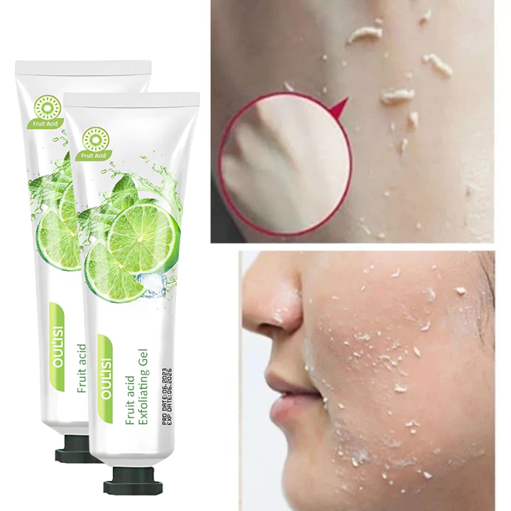 Gel Fruit Acid Exfoliating OULISI Scrub Wajah Pengelupas Lapisan Sel Kulit Mati Mengecangkan Kulit Wajah 30gr | AutoStock