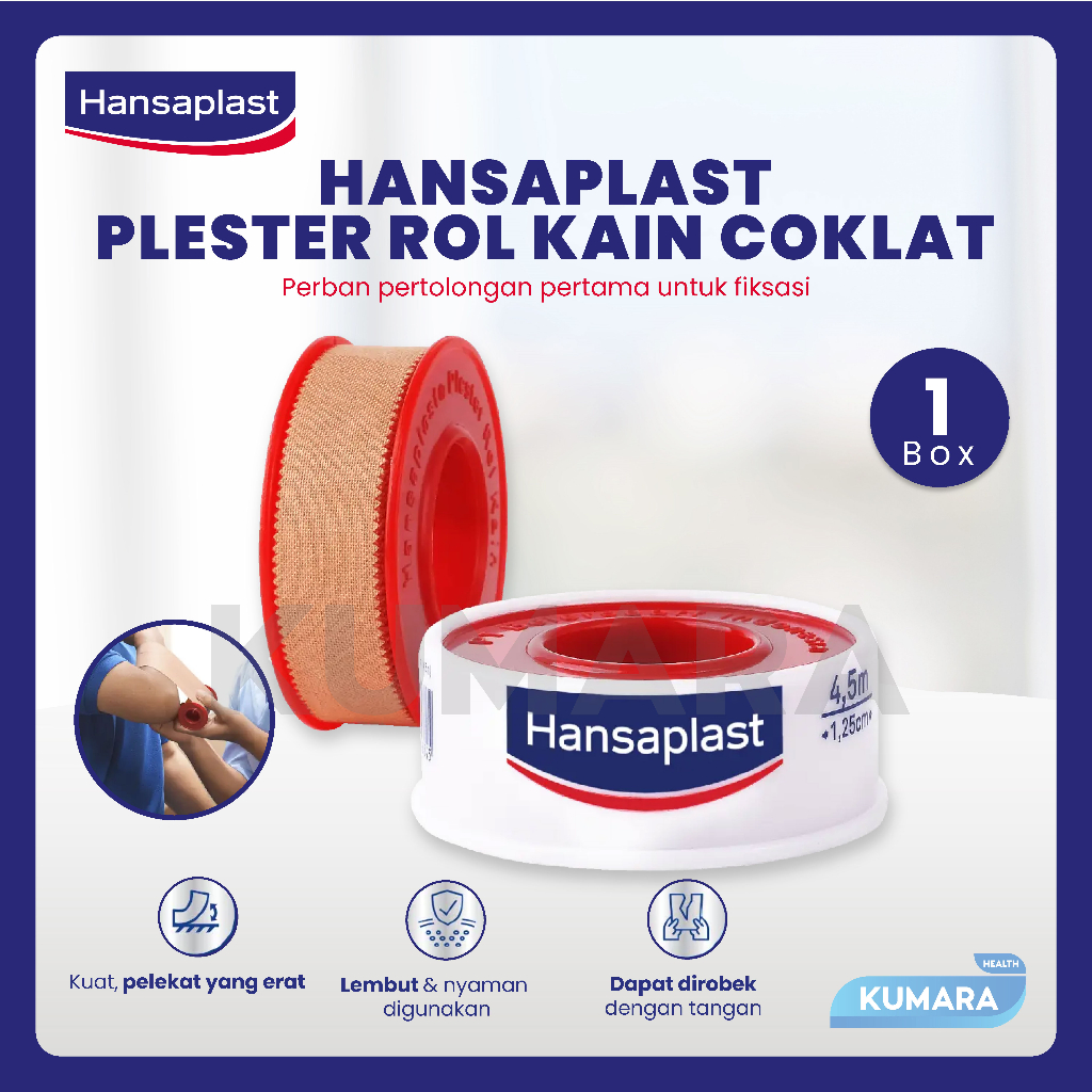 Jual HANSAPLAST - Plester Rol Kain / Plester Kain Coklat per BOX ...