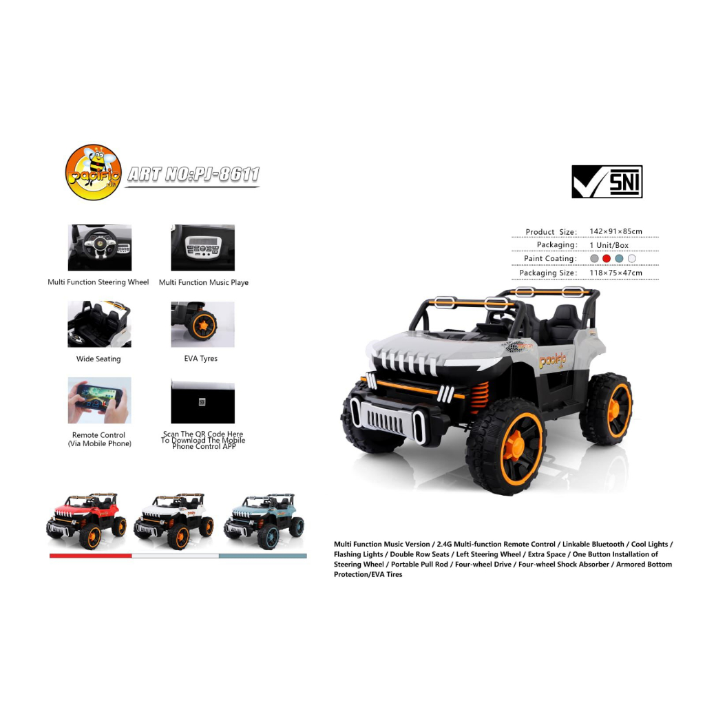 Jual BATAM Mobil Aki Jeep HUMMER 8611 Ban Karet | Shopee Indonesia