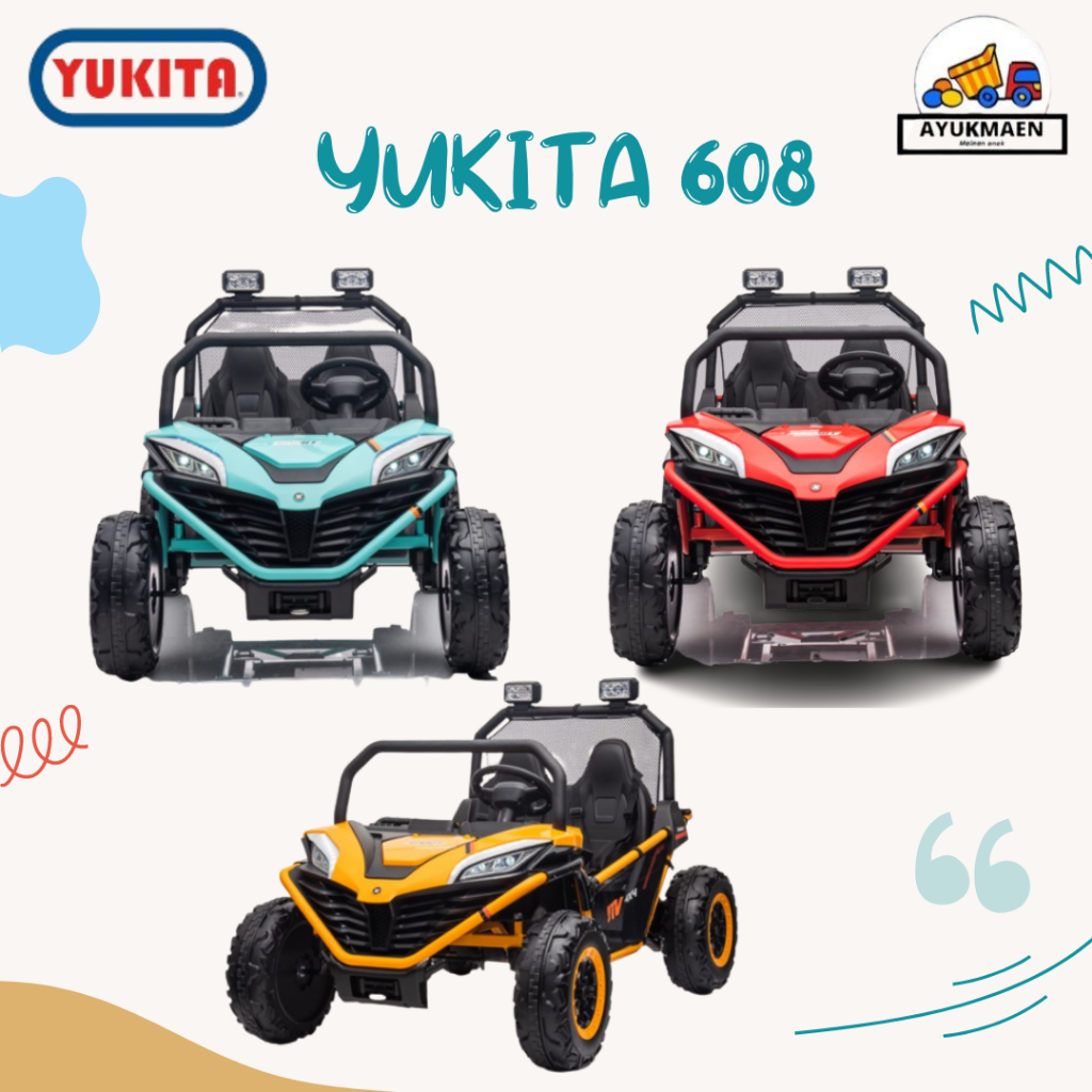 Jual Mainan Anak Mobil Aki JEEP YUKITA 608 TAURUS - MERAH - Kuning