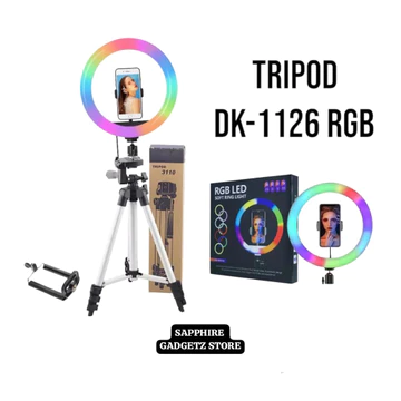 TRIPOD DK 1126 DK 1226 Tripod 3110 Tripod 3120 Make Up Vlog Ring 26cm Free Sarung Tripod
