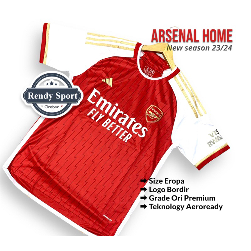 Jual JERSEY ARSENAL HOME 2023 2024 Grade Ori | Shopee Indonesia