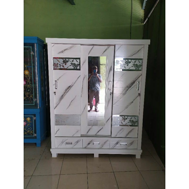 Jual Lemari Pakaian Sliding Pintu Warna Putih Sliding Lemari Pintu Minimalis Warna Putih