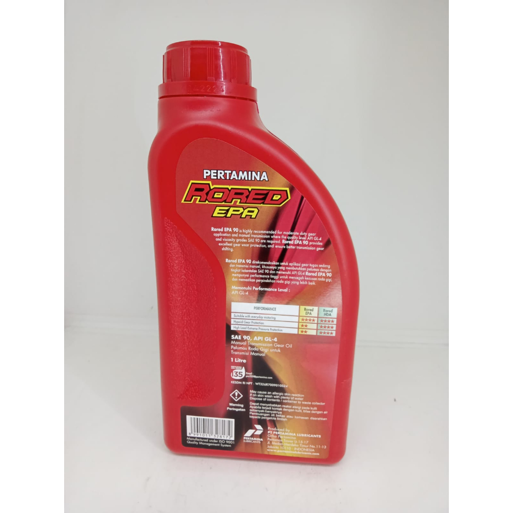 Jual Pertamina Rored EPA 90 Sae 90 Oli Gardan, Gear 1 Liter (Dijamin ...