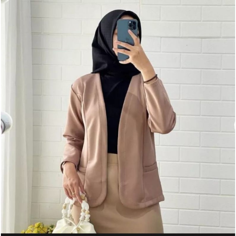 Jual Blazer Nabil Scuba Premium Blazer Scuba Premium Kekinian Blazer Wanita Kekinian Bahan