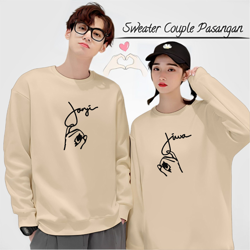 Jual Baju Kaos Couple Pasangan Lengan Panjang Janji Jiwa Pria Wanita Trendy Kekinian Terbaru 4299