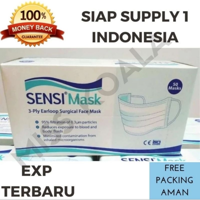 Jual sensi earloop 3 ply isi 50 hijau | Shopee Indonesia