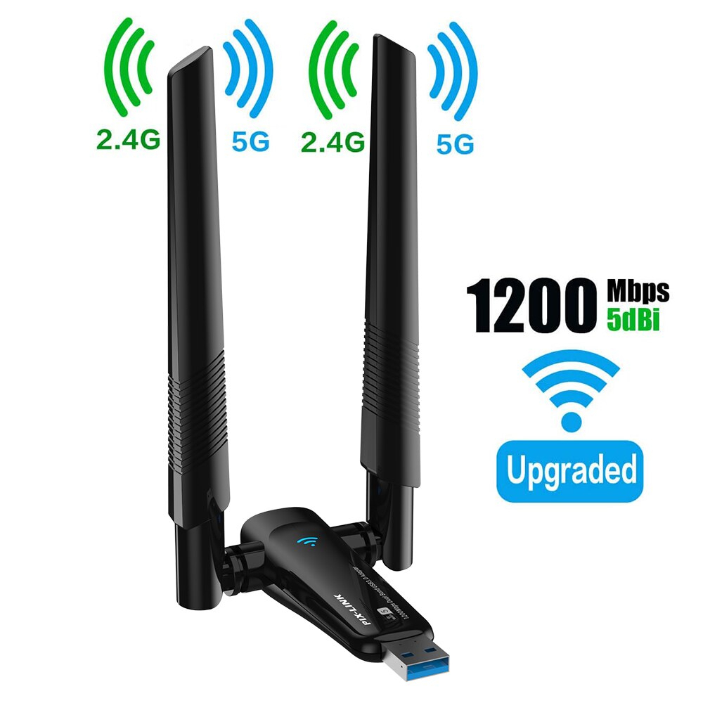 Jual PIX-LINK UAC20 AC1200 USB 3.0 WiFi Adapter Dual Band High-Gain ...