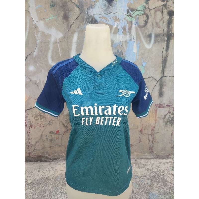 Jual IMPORT Jersey Bola LADIES Arsenal 3rd Hijau Navy 2023/2024 MUSIM ...