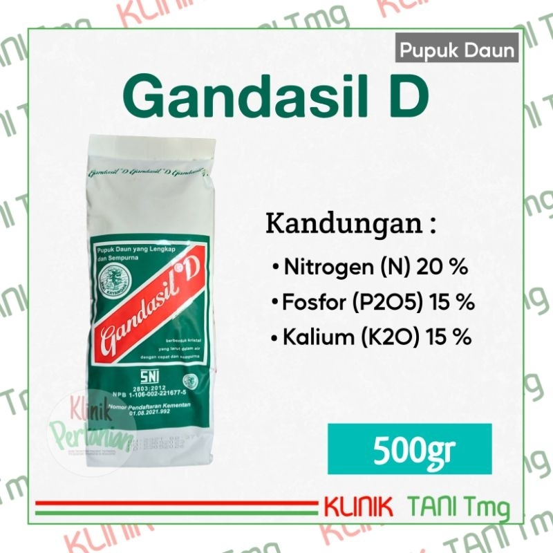 Jual Gandasil D 500gr Pupuk Npk Untuk Masa Vegetatif Pupuk Daun Gandasil Daun Shopee 4690