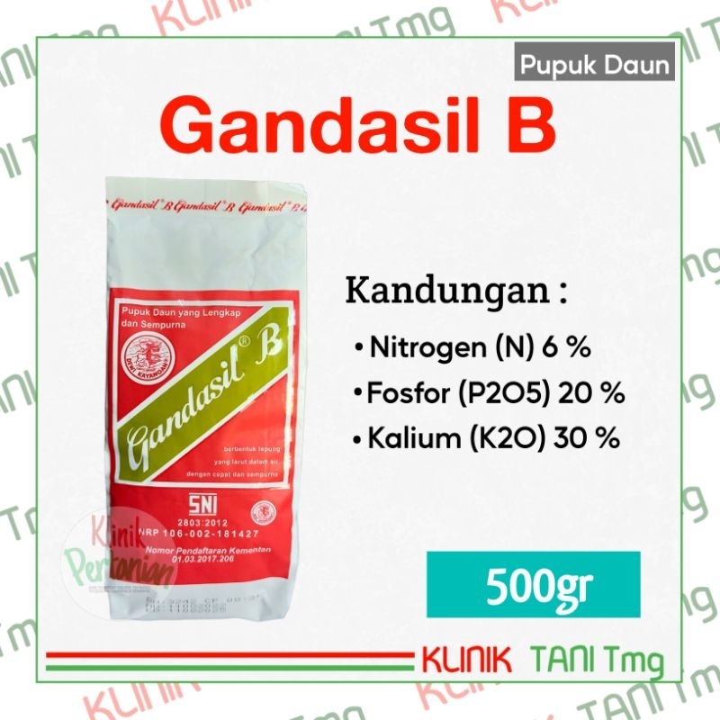 Jual GANDASIL B - 500gr | PUPUK NPK UNTUK MASA GENERATIF | PUPUK DAUN ...