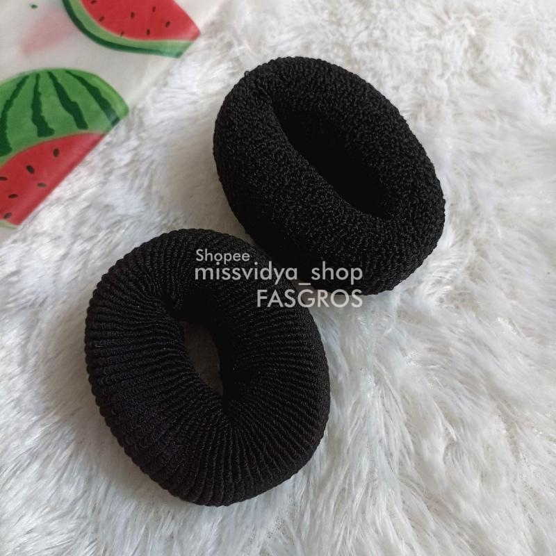 Jual Ikat Donat Besar Hitam | Cemol Rambut | Shopee Indonesia