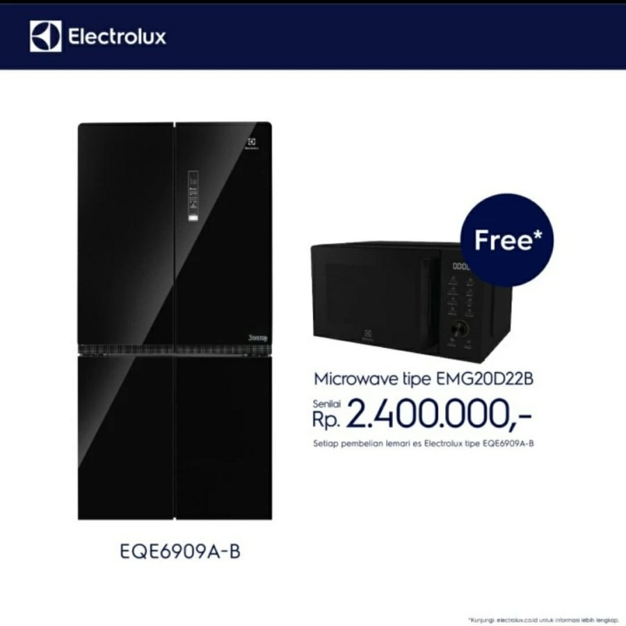 Jual Electrolux kulkas 4 Pintu EQE 6909 A eqe6909a eqe6909 black glass