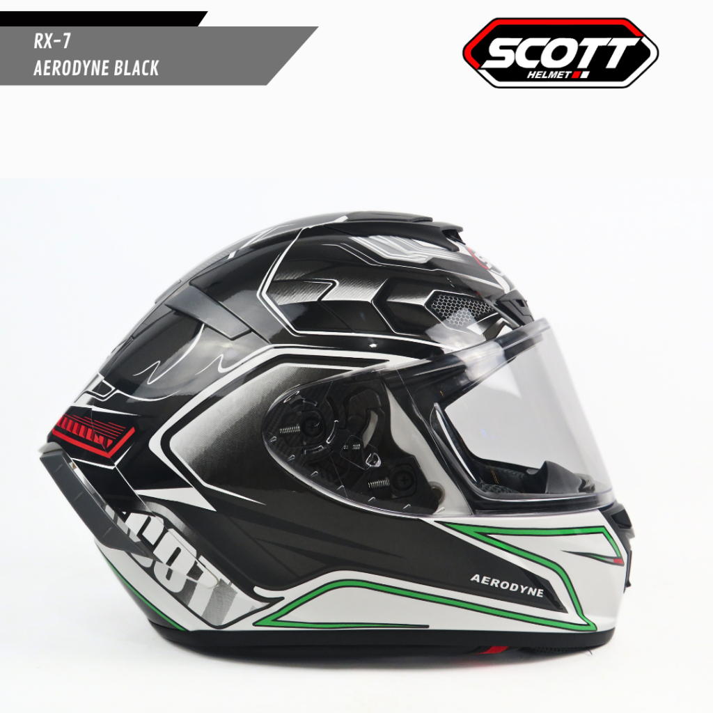 Jual Scott - Helm Full Face Dewasa RX-7 SNI / Aerodyne Black | Shopee ...