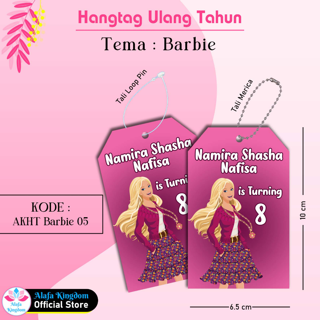 Jual Alafakingdom Pcs Hangtag Ulang Tahun Barbie Hangtag Ultah