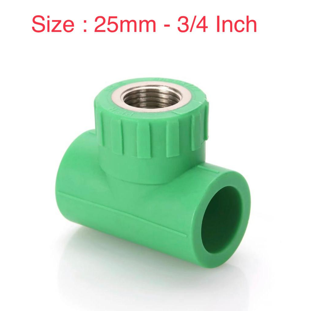 Jual Female Threaded Tee 25mm x 20mm / Female Threaded Tee 3/4 Inch x 1/2 inch Tee Drat Dalam