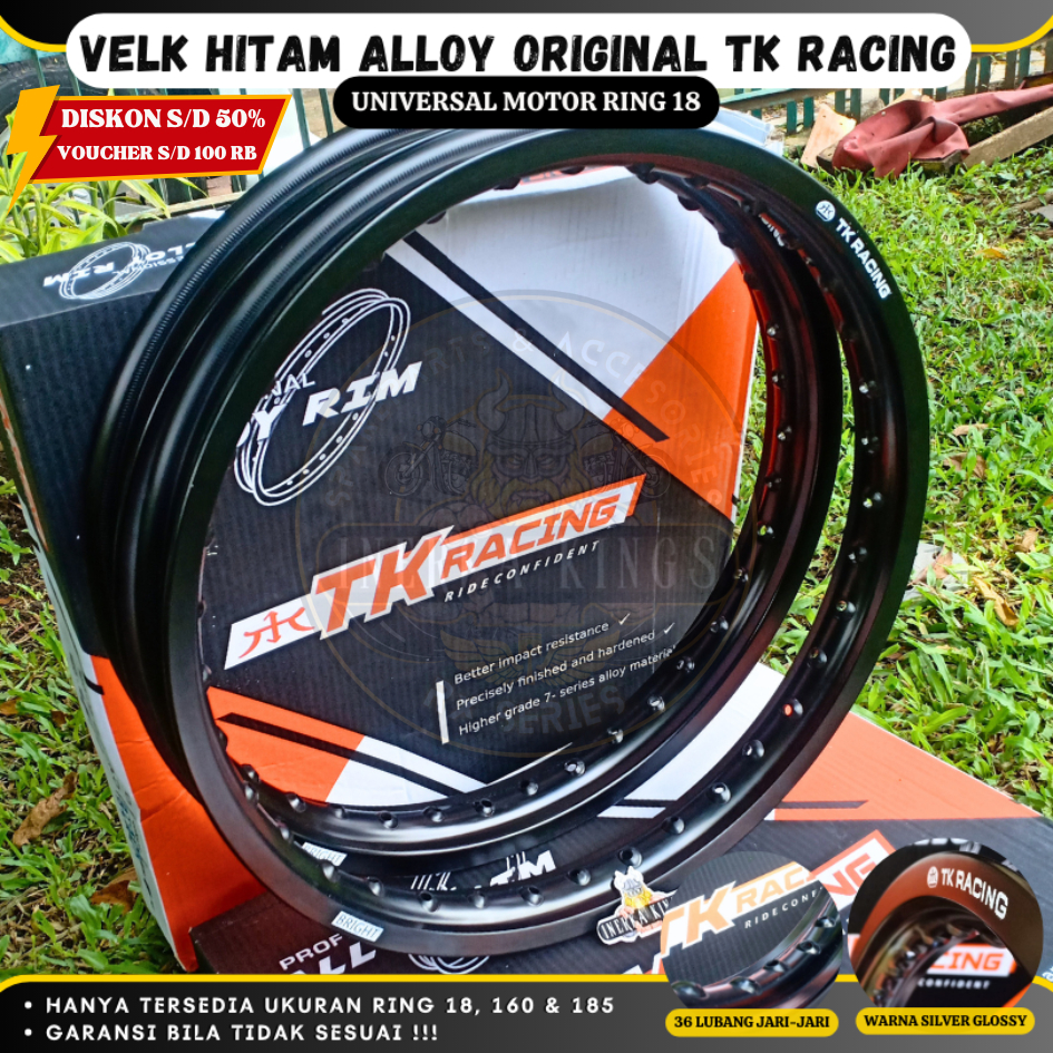 Jual Velg Velk Ring Ukuran Warna Hitam Doff Hole Original Tk Racing Shopee