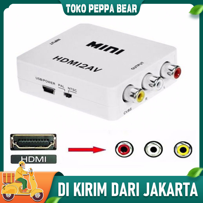 Jual HDMI2AV Converter Mini Adapter HDMI To AV RCA CVBS 1080P HD Video
