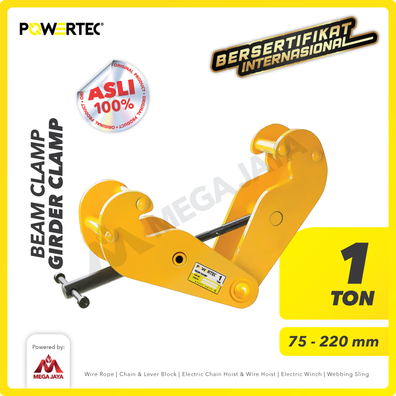 Jual POWERTEC Beam Clamp 1 Ton | Shopee Indonesia