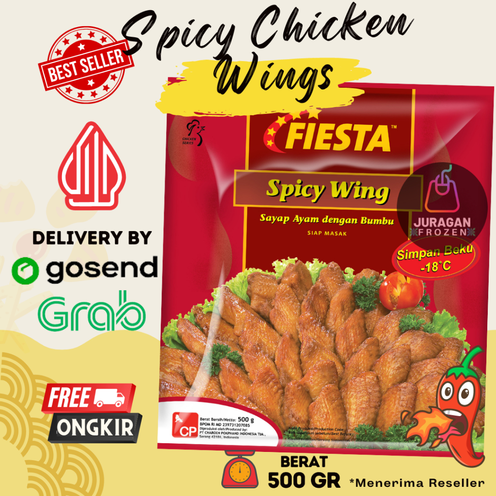 Jual FIESTA SPICY CHICKEN WINGS CRISPY SAYAP AYAM BUMBU MARINASI PEDAS
