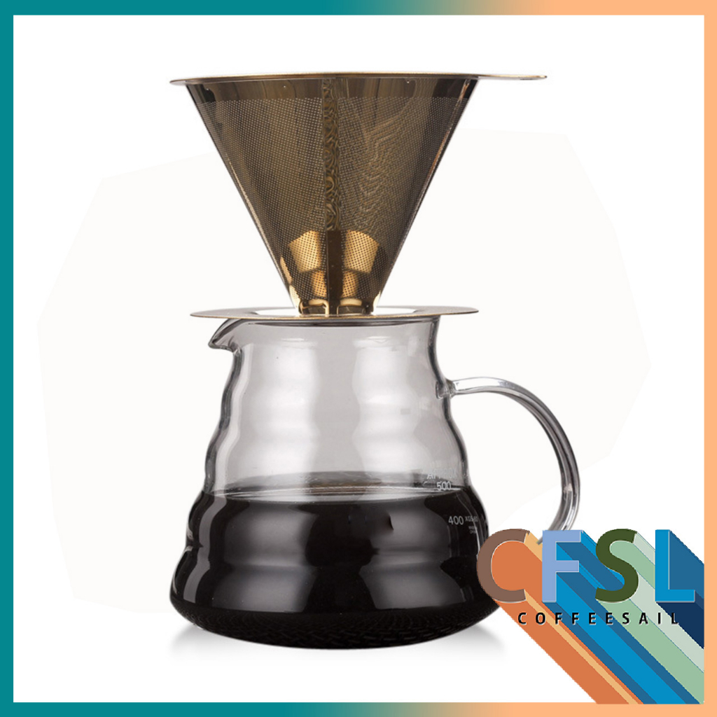 Jual PAKET V60 TEKO KACA COFFEE TEA MAKER POT V60 DRIP KETTLE 600 ML ...