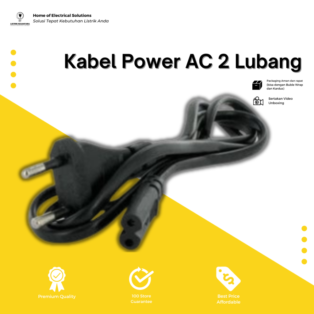 Jual Kabel Power Ac 2 Lubang Angka 8 Untuk Adaptor Radio Printer Charger Laptop Murah Power 5858
