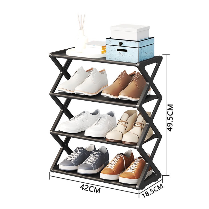 Jual Rak sepatu rakitan empat susun/Rak sepatu sederhana/Rak sepatu ...