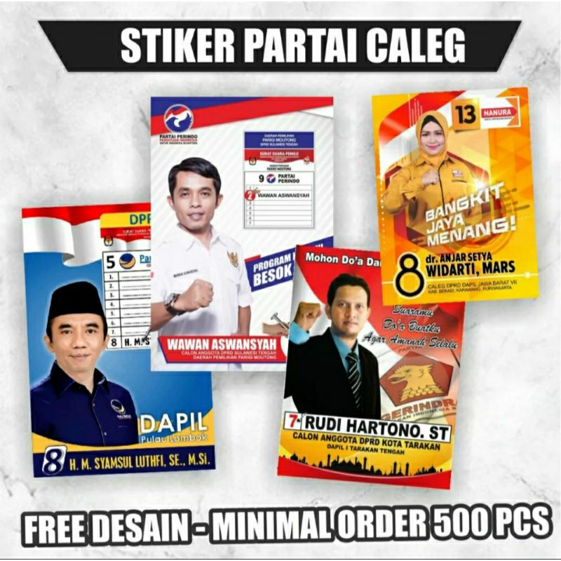 Jual Stiker Partai Stiker Caleg Stiker Murah Bisa Costum Anton