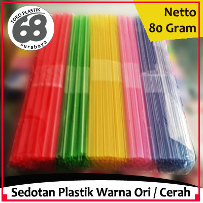 Sedotan Plastik Ori Warna Cerah