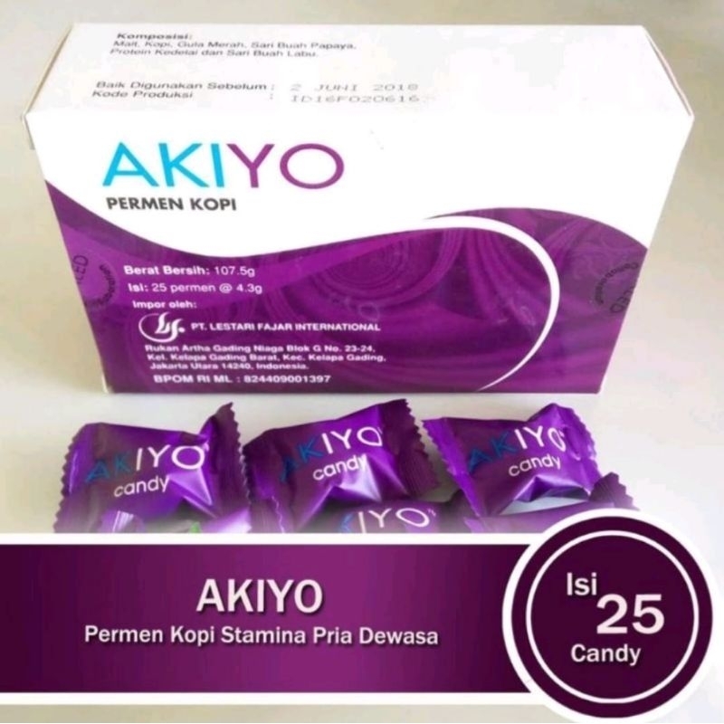 Jual AKIYO CANDY PERMEN KESEHATAN AKIYO 1 BOX ISI 25 PCS ASLI ORIGINAL