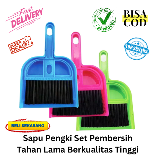 Jual Bisa Cod Promo Sapu Pengki Set Pembersih Tahan Lama Berkualitas Tinggi Sapu Kecil Serokan