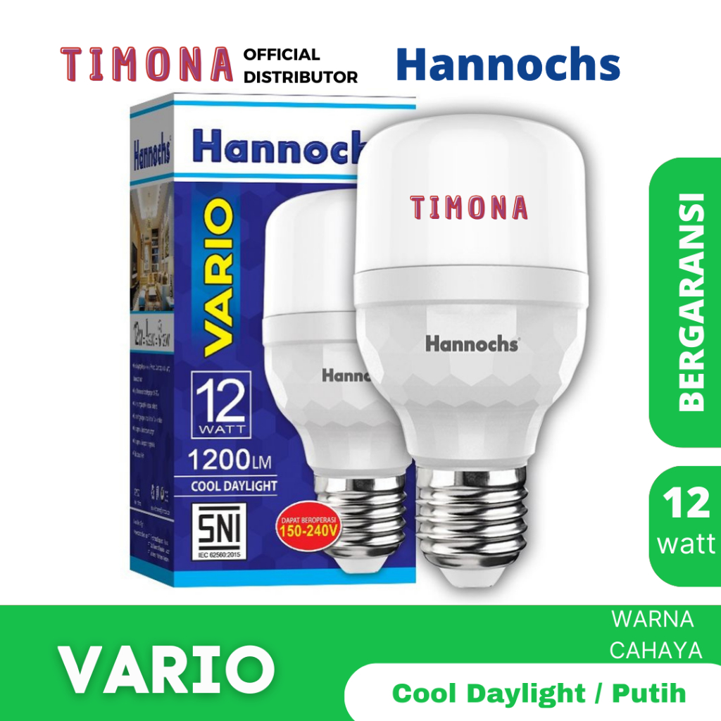 Jual Hannochs Vario Lampu LED 12 Watt CDL ( Cahaya Putih) | Shopee ...