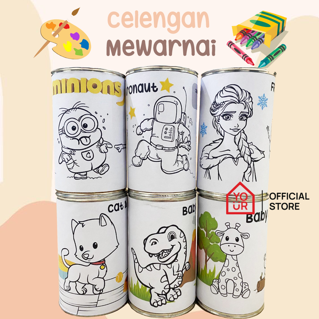 Jual Celengan Lukis Mewarnai Anak / Celengan Permanen / Celengan Buka