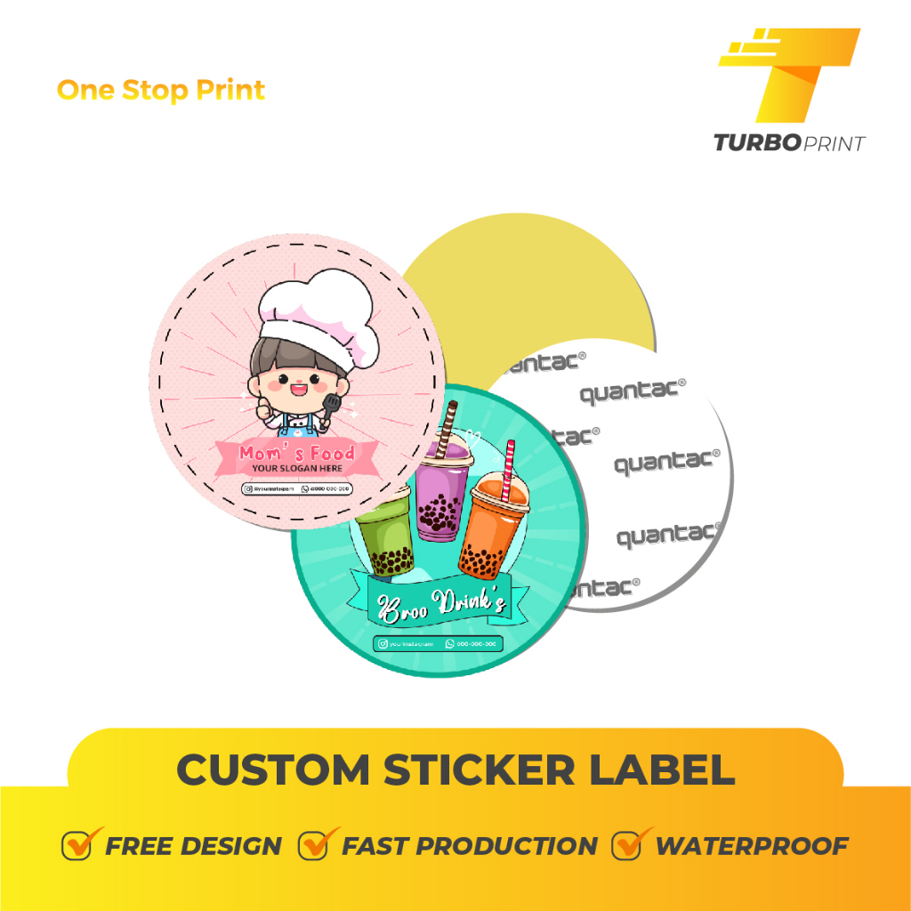 Jual Cetak Stiker Label Custom Bulat Label Kemasan Produk Makanan Sticker Chromo Shopee 2949