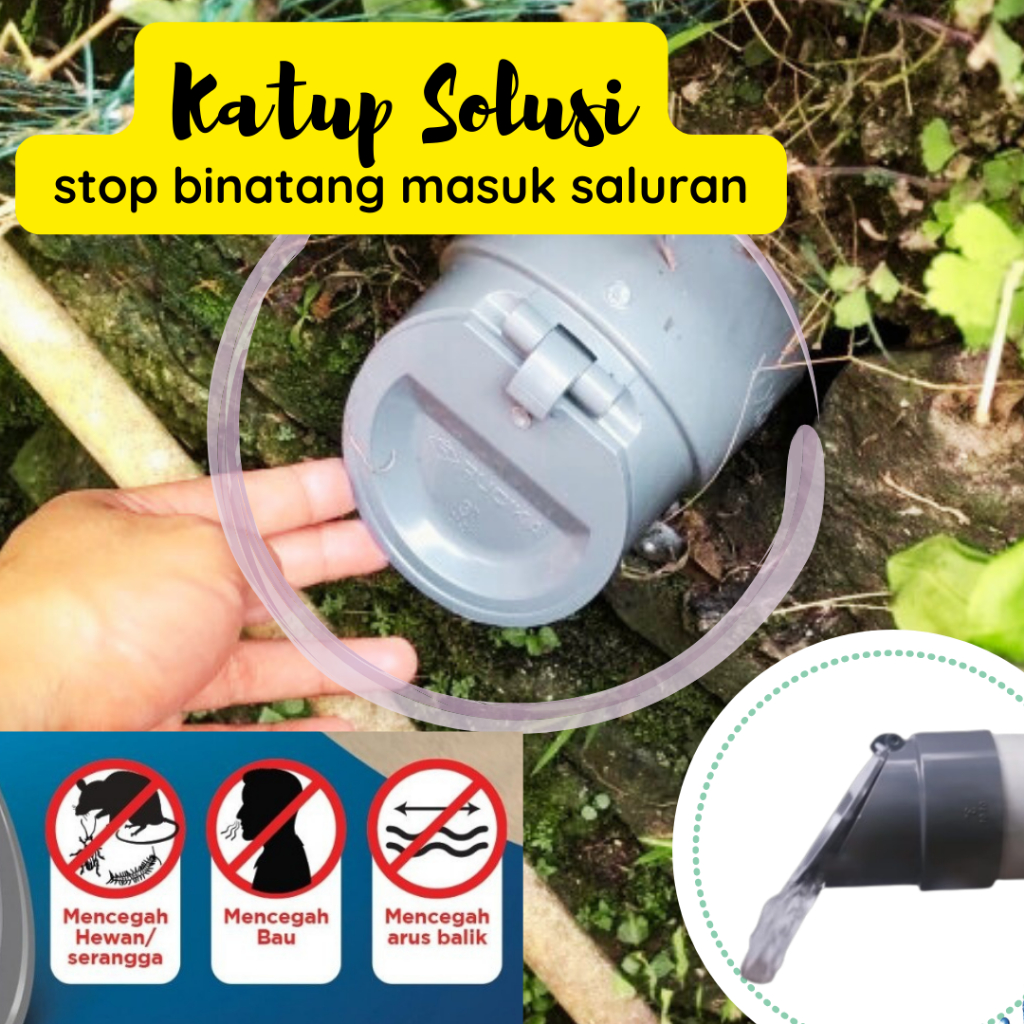 Jual Fitting Tutup Pipa Otomatis Buka Tutup Anti Tikus Cegah Hewan