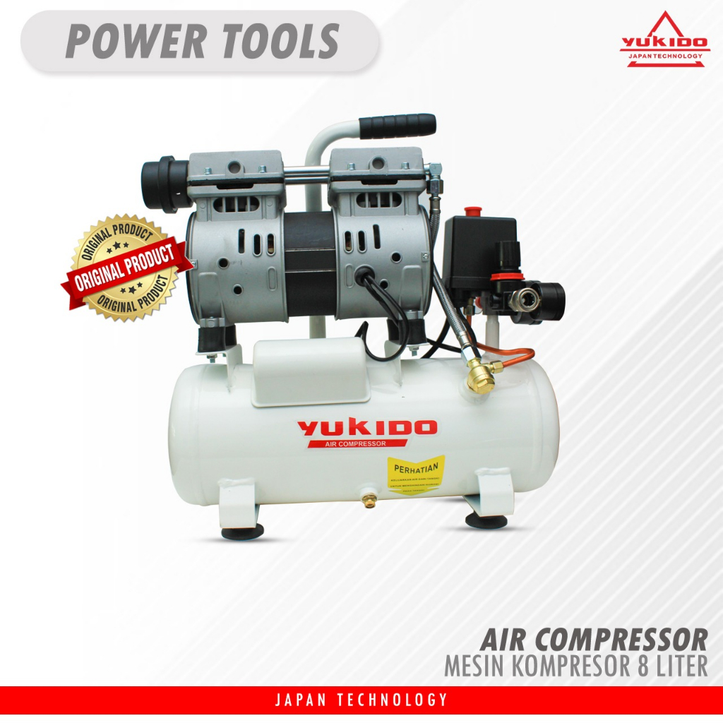 Jual Kompresor Angin Portable Oilless 3/4 HP 8 LITER Mini Air ...