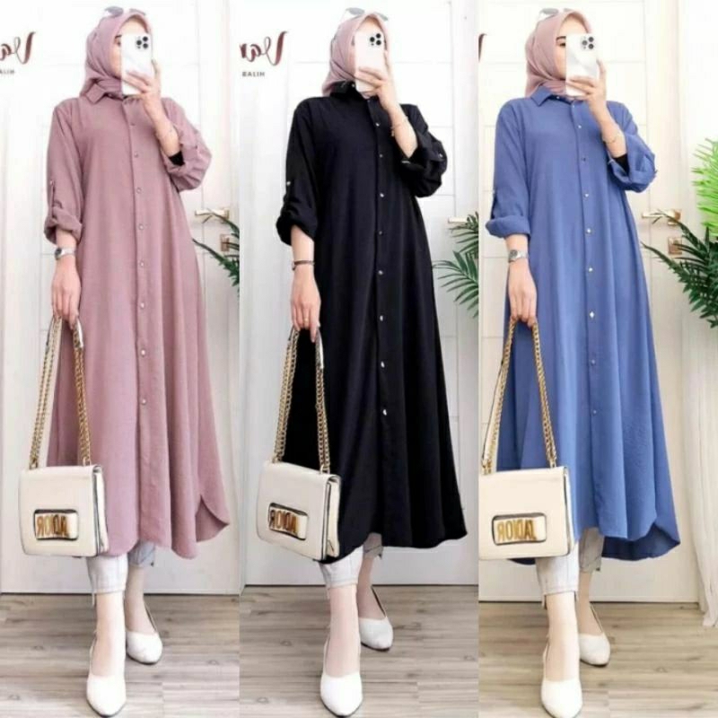 Jual TUNIK BAHAN CRINKLE AIRFLOW PREMIUM MODEL TERBARU 2023 TERLARIS