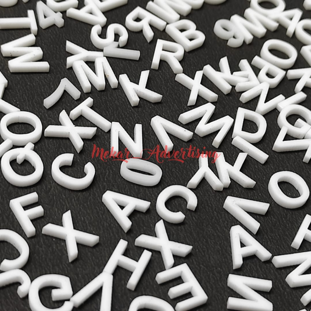 Jual HURUF AKRILIK PUTIH | ANGKA AKRILIK PUTIH | HURUF ABJAD AKRILIK