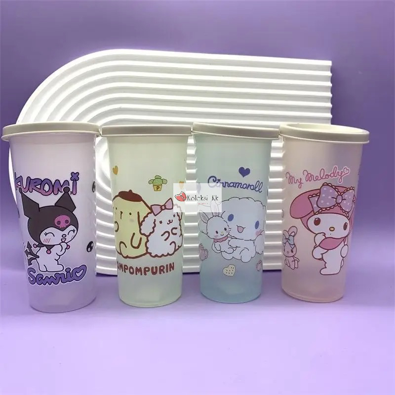 Jual Koleksi Kk Gelas Tumbler Plastik Dengan Tutup Kuromi Melody Cinnamoroll Pompurin Shopee 3445