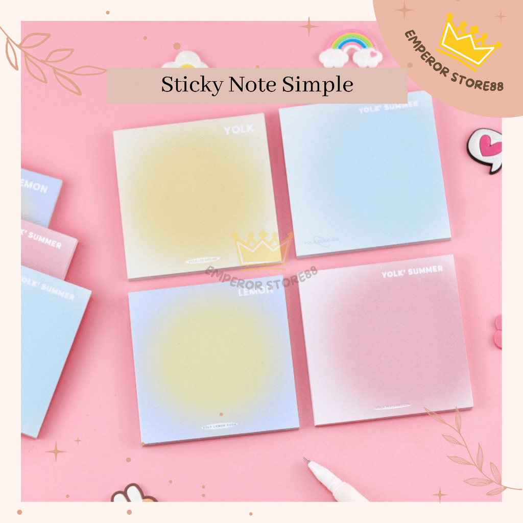 Jual Sticky Note Simple Gradient Summer Color / Simple Memo Tempel ...
