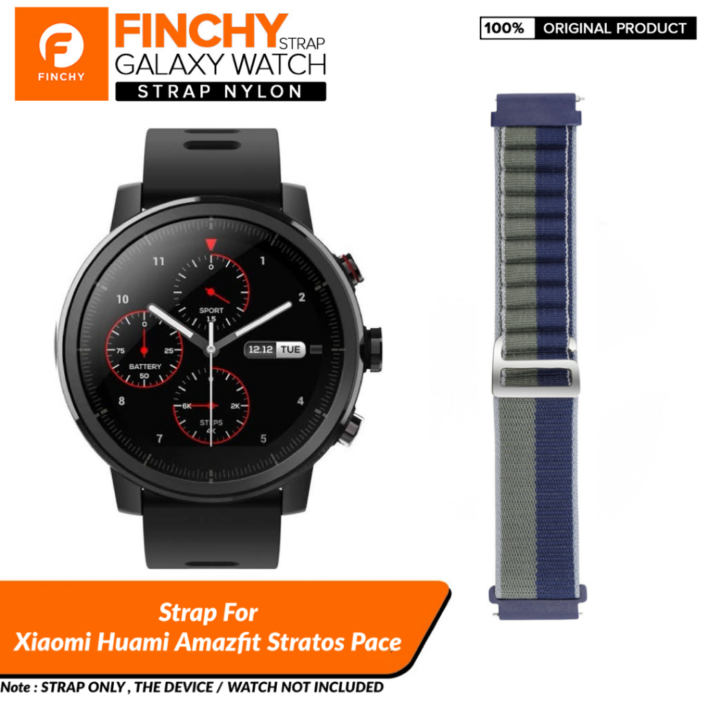 Jual Finchy Nylon Strap Amazfit Stratos Pace Replacement Wristband quick release adjustable Tali Pengganti smartwatch Shopee Indonesia