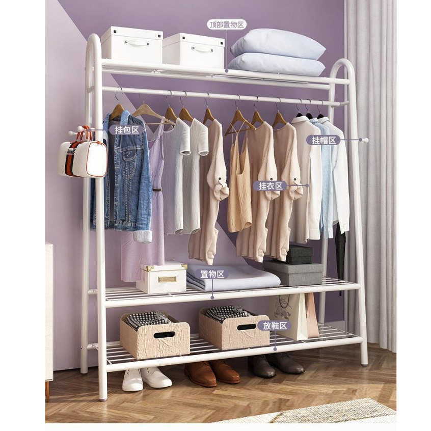 Jual PREMIUM Gantungan Baju Stand Hanger Gawang Triple Rack Big Stand ...