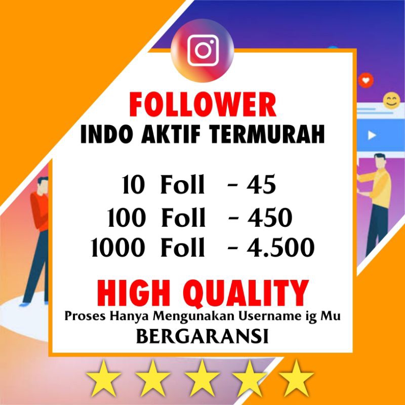 Jual Follower lnstagram Permanen Real Indo Aktif Termurah Proses Fast
