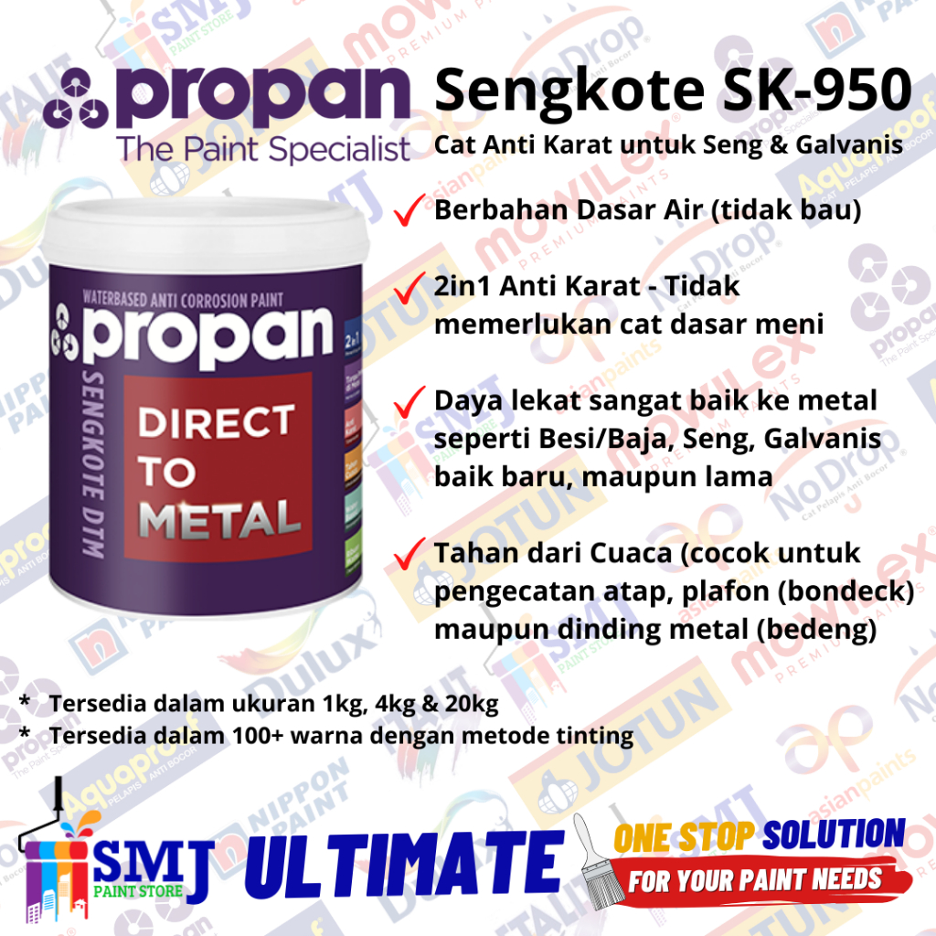 Jual Cat Seng Galvanis Anti Karat Propan Sengkote Sk 950 Warna Tinting 20kg Shopee Indonesia 3540