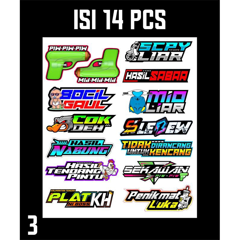Jual Stiker kata kata pack/set terbaru viral isi 14pcs | Shopee Indonesia